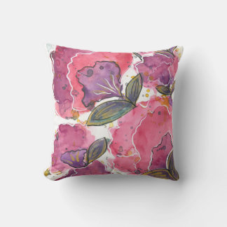 Almofada Arte Floral Vibrante em Aquarela