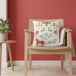 Almofada Arte Folclórica Escandinava