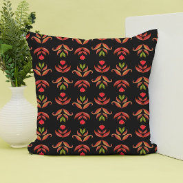 Almofada Arte Foliar Escura Impressão Palha-Folha Negra-Rup