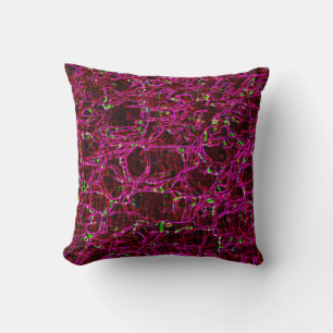 Almofada Arte Fractal Brilhando bordas de Arte Moderna Rosa