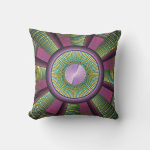 Almofada Arte Fractal Decorativa Moderna Arredondada E Colo