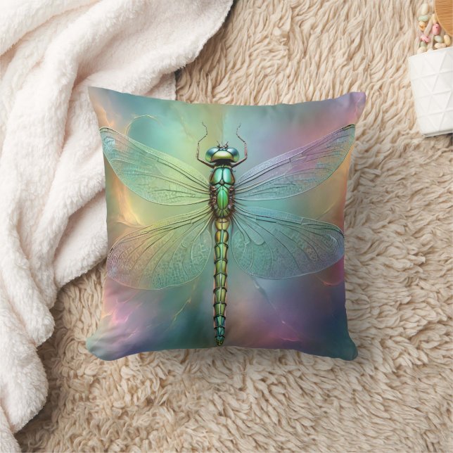 Almofada Arte Fractal do Dragonfly Verde (Cobertor)