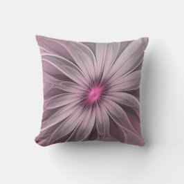 Almofada Arte Fractal Floral de Ameixa Abstrata Flor Fantas