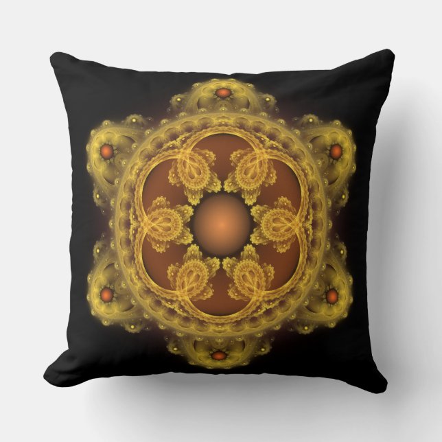 Almofada arte fractal mandala (Frente)