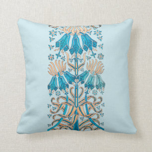 Almofada Arte Francesa Nouveau Floral Blue Cream