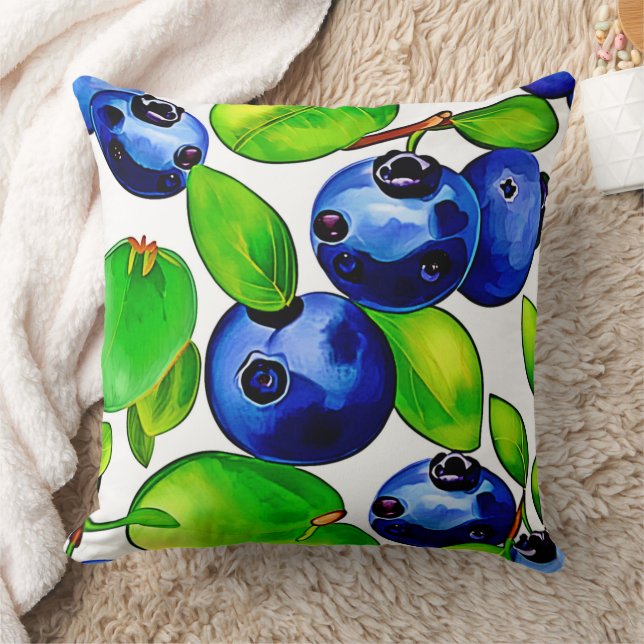 Almofada Arte fresca de mirtilo (Cobertor)