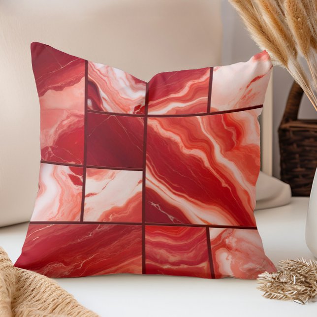 Almofada Arte Geométrica do Red Marble (Criador carregado)