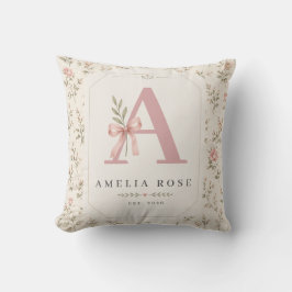 Almofada Arte impressa personalizada com inicial vintage pa