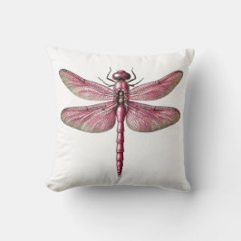 Almofada Arte Inspirada pela Dragonfly Rosa
