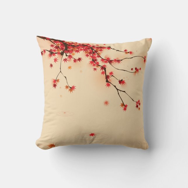 Almofada Arte japonesa do outono (Frente)