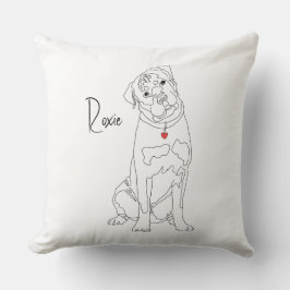 Almofada Arte Linear de Rottweiler com Nome