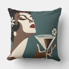 Almofada Arte Moderna de Meados do Século A Martini DIva
