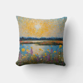 Almofada Arte Moderna Flores Silvestres Luz do Sol