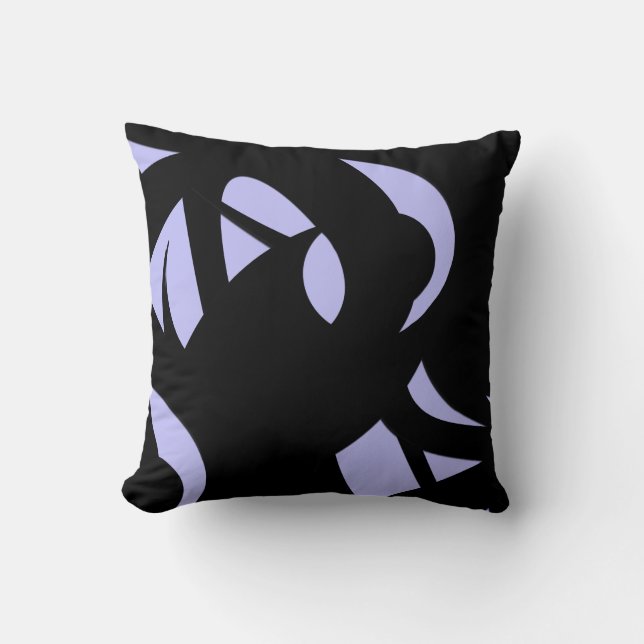 Almofada Arte Moderna Incrível Preto e Lavanda (Frente)