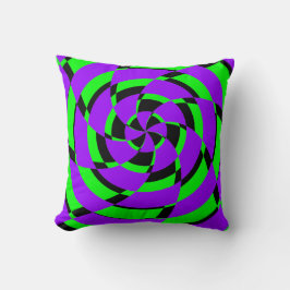 Almofada Arte Moderna Redemoinho Psicodélico Verde Roxo
