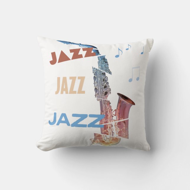 Almofada Arte Moderna Saxofone Jazz (Frente)