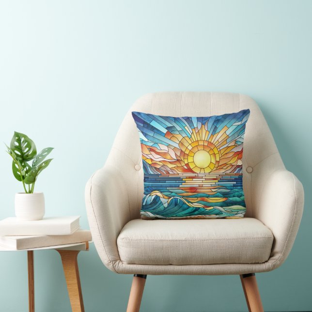 Almofada Arte mosaica Oceânica Sunset (Cadeira)