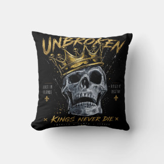 Almofada Arte Motivacional Cortante Rei Caveira Inquebrantá