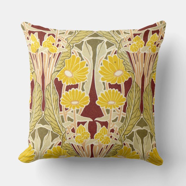Almofada Arte Nouveau Amarelo de Rene Beauclair (Frente)
