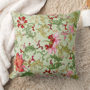 Almofada Arte Nova Antiga Chinoiserie Floral Chinesa