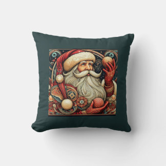 Almofada Arte Novo Natalino de Papai Noel Vintage Caprichos