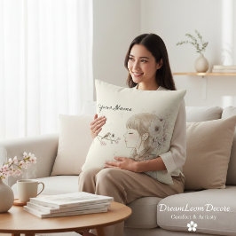 Almofada Arte Personalizada em Aquarela com Presente de Nom