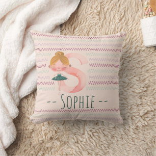 Almofada Arte Personalizada – Monograma de Bailarina Rosa B