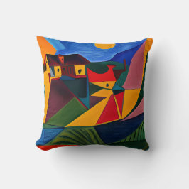 Almofada Arte Picasso de pôr do sol a frio