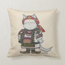 Almofada Arte popular do ucraniano dos gatos de Hutsul