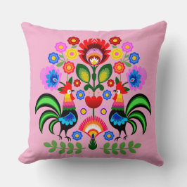 Almofada Arte popular polonesa - padrão dos bordados florai