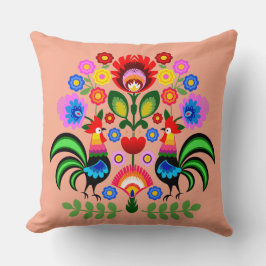 Almofada Arte popular polonesa - padrão dos bordados florai