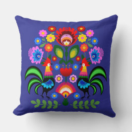 Almofada Arte popular polonesa - padrão dos bordados florai