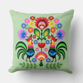 Almofada Arte popular polonesa - padrão dos bordados florai