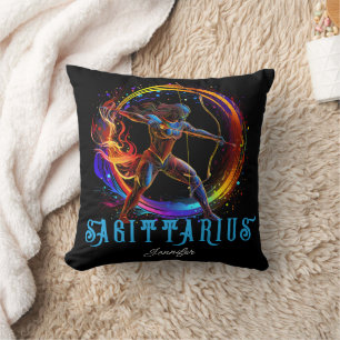 Almofada Arte Psicedélica Sagittarius Nome Zodiac