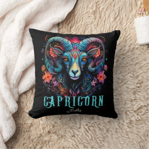 Almofada Arte Psicodélica Capricórnio Zodíaco