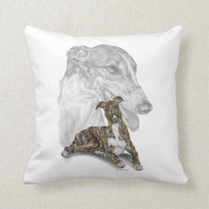 Almofada Arte rajado do cão do galgo