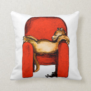 Almofada Arte Sesta-Original do gato por Streater QUADRADO