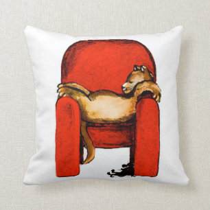 Almofada Arte Sesta-Original do gato por Streater QUADRADO