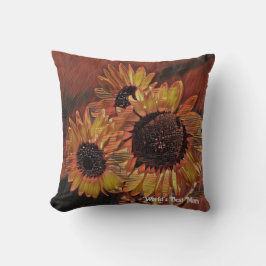 Almofada Arte Sunflower Laranja Moderna