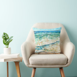 Almofada Arte Teal abstrato Ocean