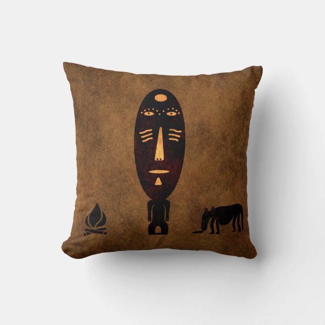 Almofada Arte tribal africana vintage abstrata (Frente)