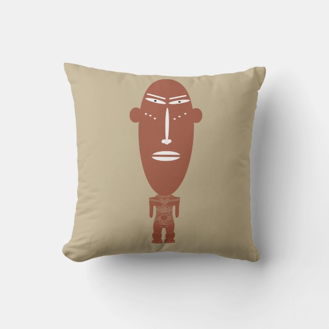 Almofada Arte tribal indígena africana moderna abstrata (Frente)