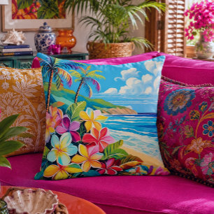 Almofada Arte tropical litografia vintage