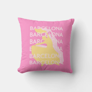 Almofada Arte Viagem de Barcelona, Espanha, Arte Viagem, Ro