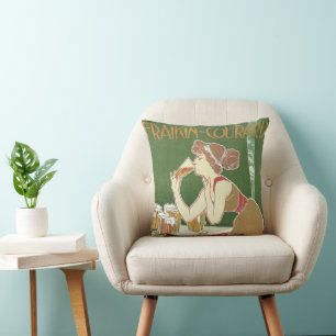 Almofada Arte Vintage Nouveau Brasserie Fraikin-Courard Cer
