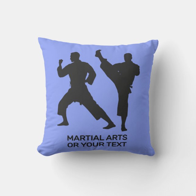 Almofada Artes Marciais com Texto e Cor Personalizados (Frente)