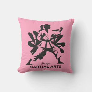 Almofada Artes Marciais de Nome Personalizado, Texto e Cor