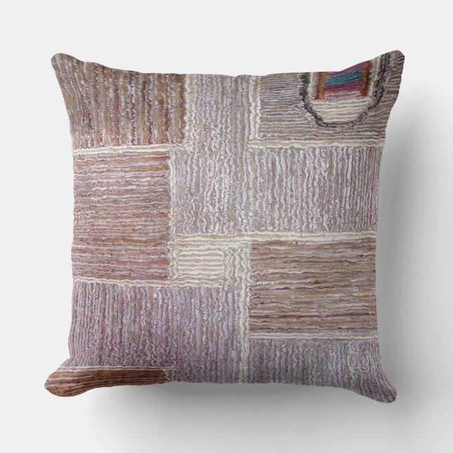 Almofada Artesanato original de tapete de couro (Frente)