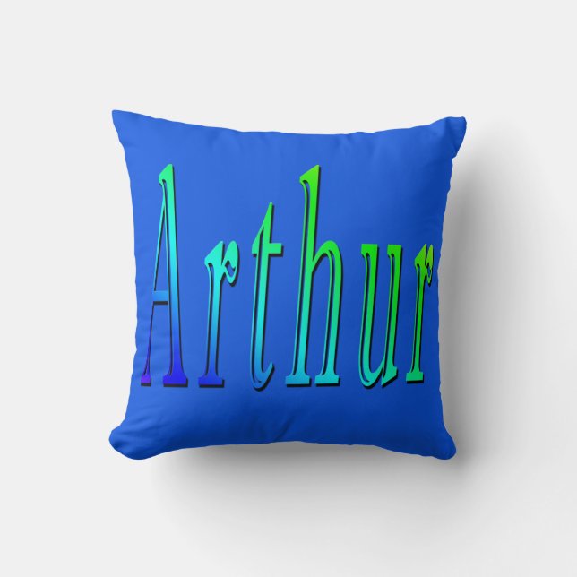 Almofada Arthur, Nome, Logotipo, Almoço Azul. (Frente)