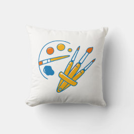 Almofada Artist Paint Palette and Brushes